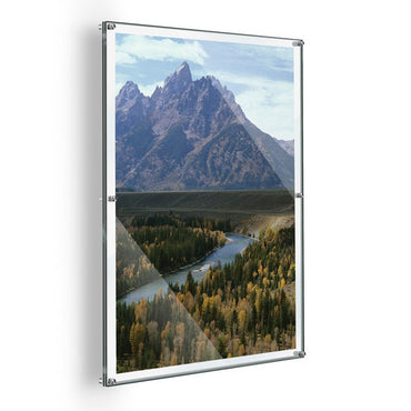 30" X 40" DELUXE ACRYLIC STANDOFF WALL FRAME, CLEAR - Braeside Displays